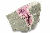 Bright Pink Roselite Crystals on Calcite - Morocco #251999-2